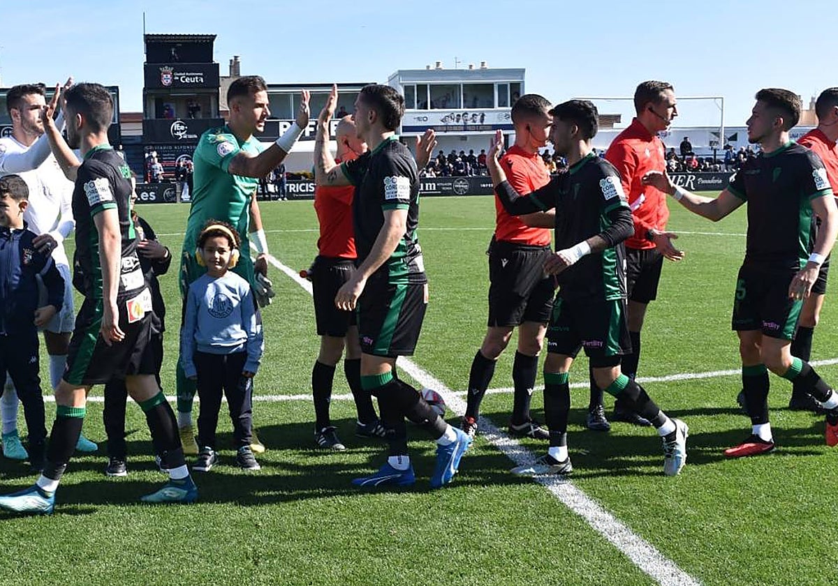 El Ceuta - Córdoba de la presente temporada, último encuentro de los blanquiverdes dirigido por Campos Salinas