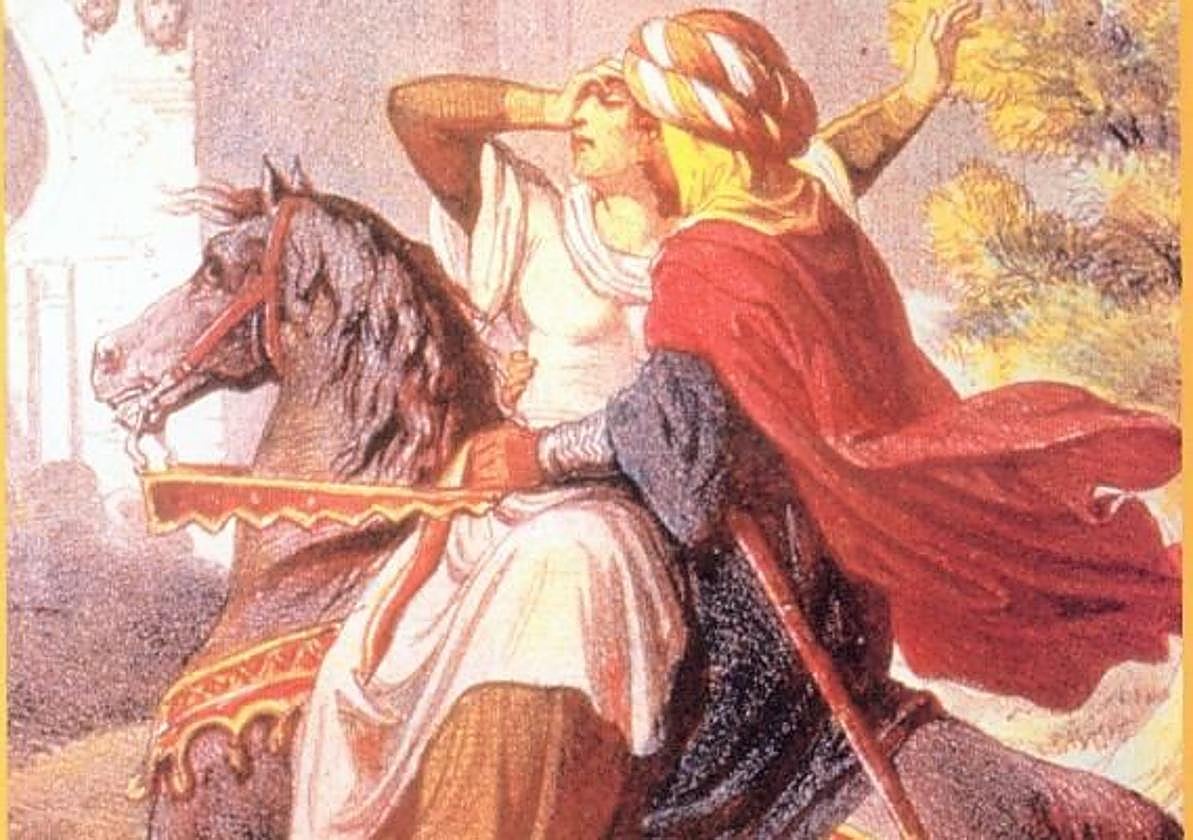 Pintura de Almanzor a caballo