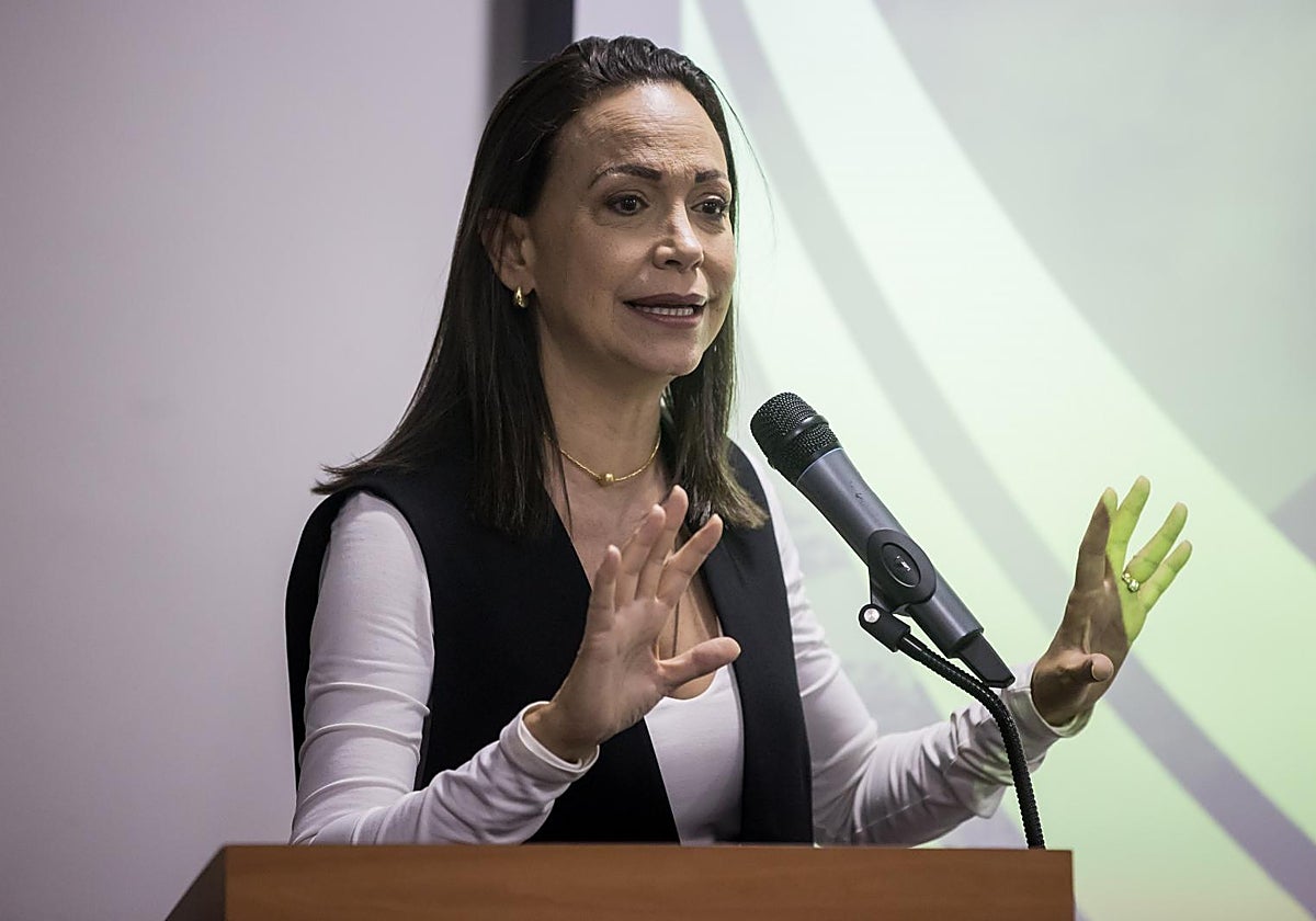 La exdiputada María Corina Machado asiste a un acto del Comité de Organización Política Electoral Independiente en Caracas