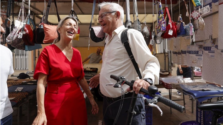 Imagen de Yolanda Díaz y el exalcalde de Valencia Joan Ribó tomada el pasado viernes