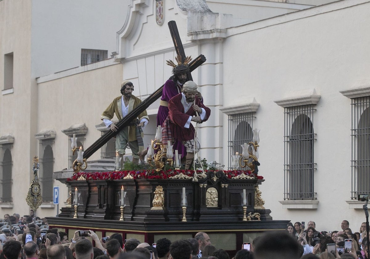 El Señor de la Victoria, en su salida el pasado Sábado de Pasión