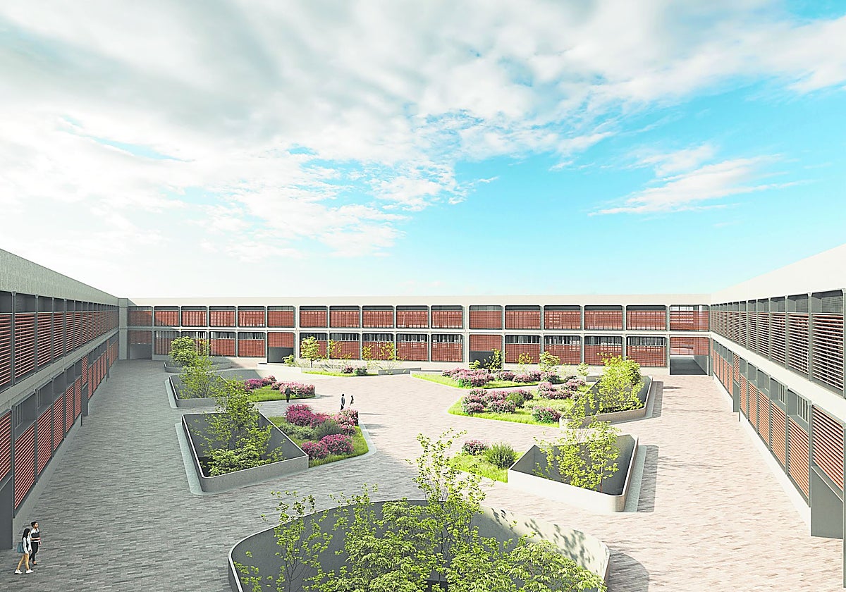 Recreación del futuro complejo de oficinas en el mercado de Legazpi