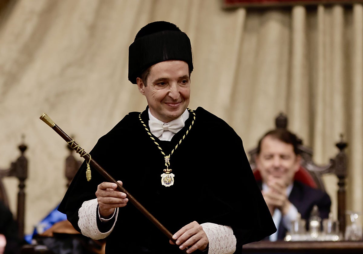 Juan Manuel Corchado, en su toma de posesión como rector de la Universidad de Salamanca