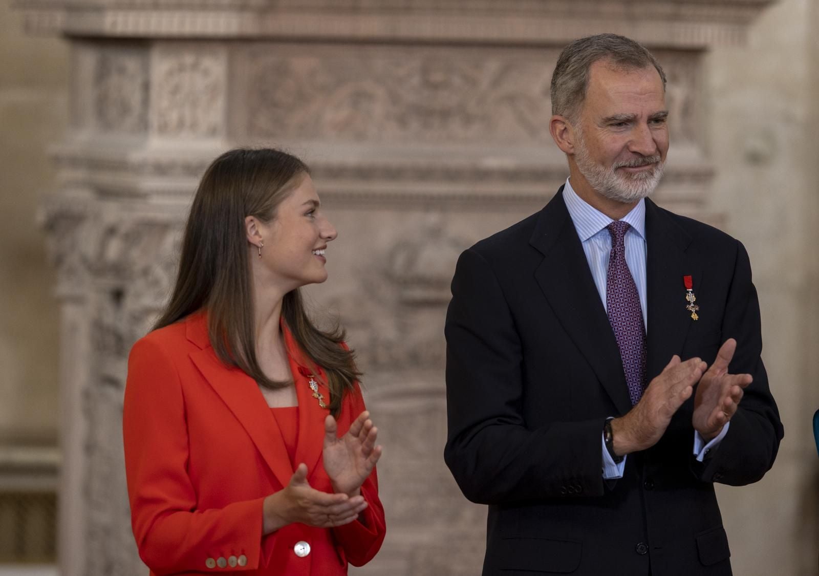 La Princesa Leonor junto a Don Felipe 