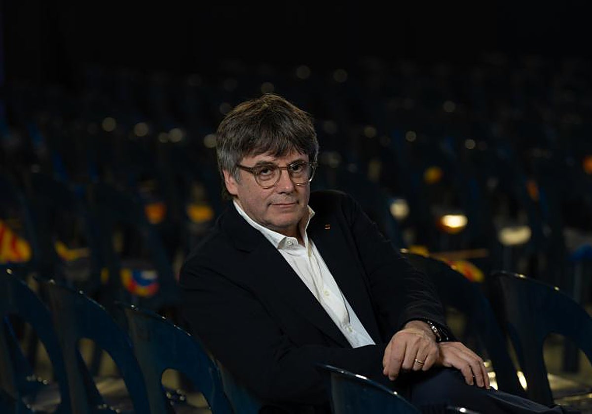 Carles Puigdemont en un acto en favor de la independencia