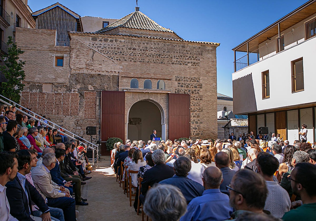 El presidente de Castilla-La Mancha durante su intervención en el acto de inauguración del Corral de Don Diego