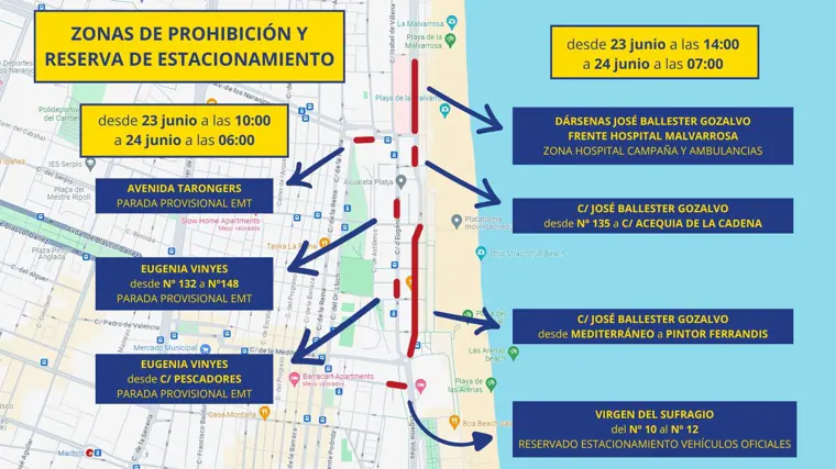 Noche de San Juan en Valencia: calles cortadas, cómo llegar y playas en las que se pueden encender hogueras