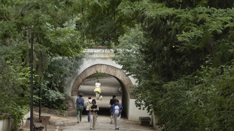 El camino bajo el puente se hizo para salvar un desnivel, inspirándose en una solución aplicada en Central Park