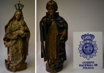 Hallan en un almacén dos piezas de los siglos XVI y XVII robadas en un templo de Palencia hace ocho años