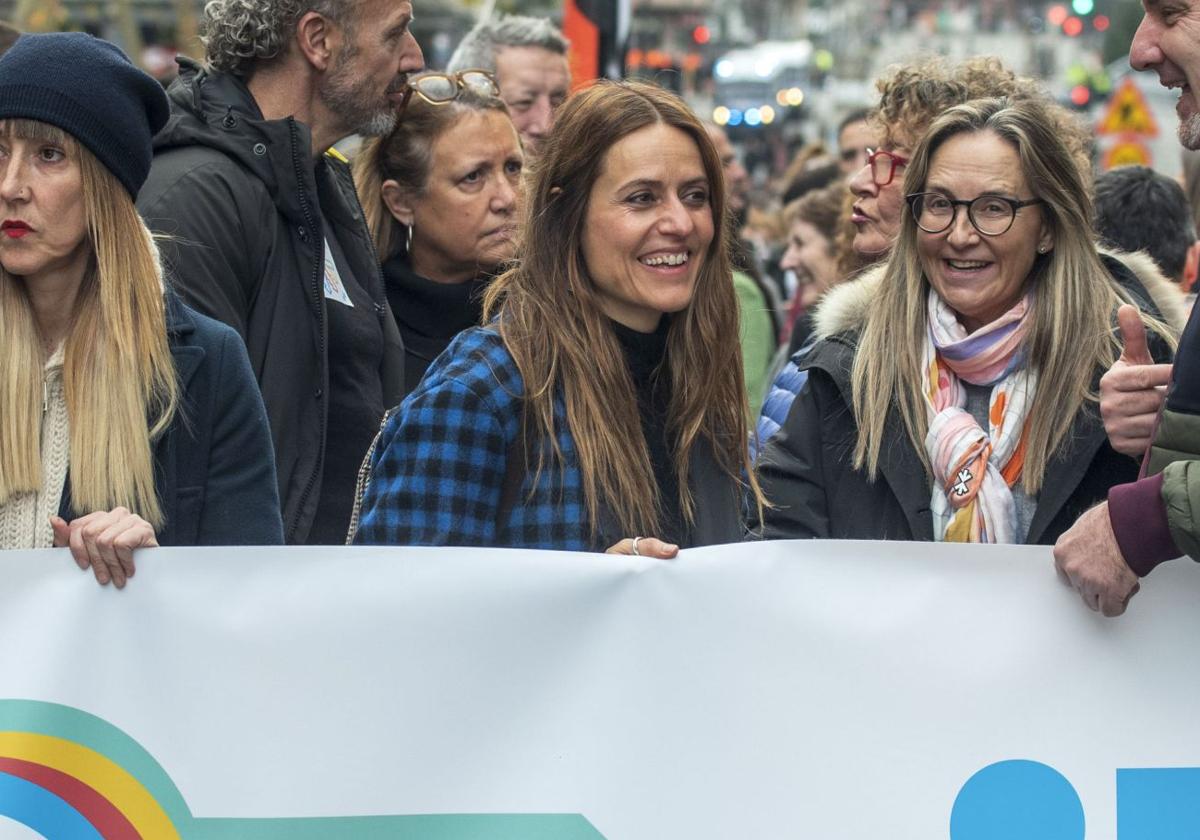 Itziar Ituño en la manifestación de Bilbao en apoyo a los presos de ETA