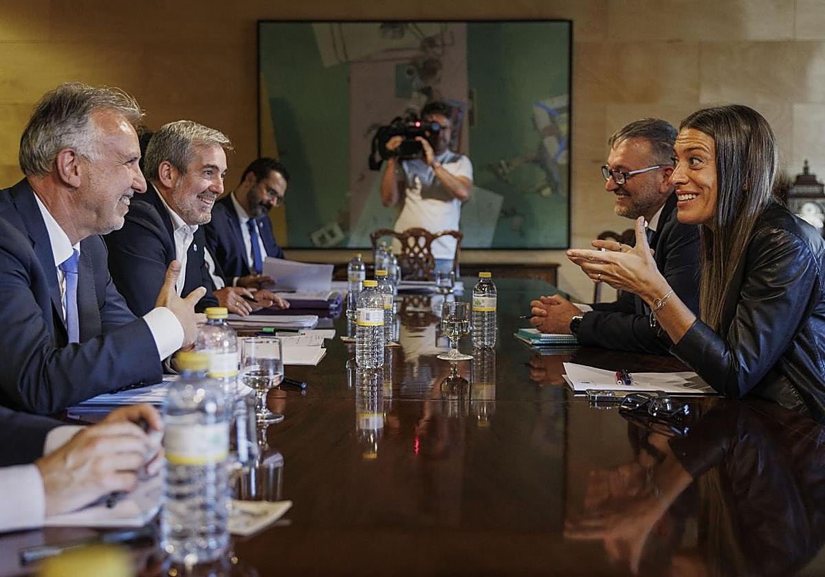 Nogueras en su reunión del martes con el presidente canario y el ministro Torres