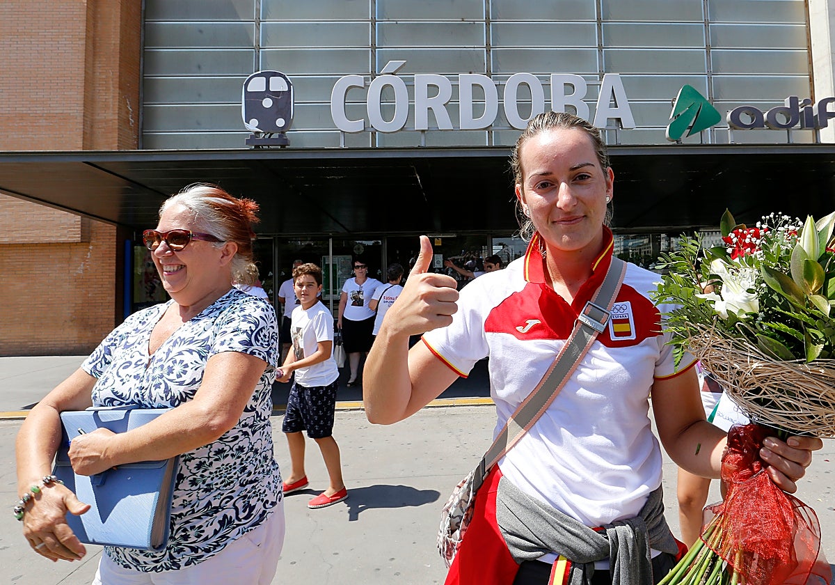 Fátima Gálvez en su llegada a Córdoba tras las Olimpiadas de Río 2016