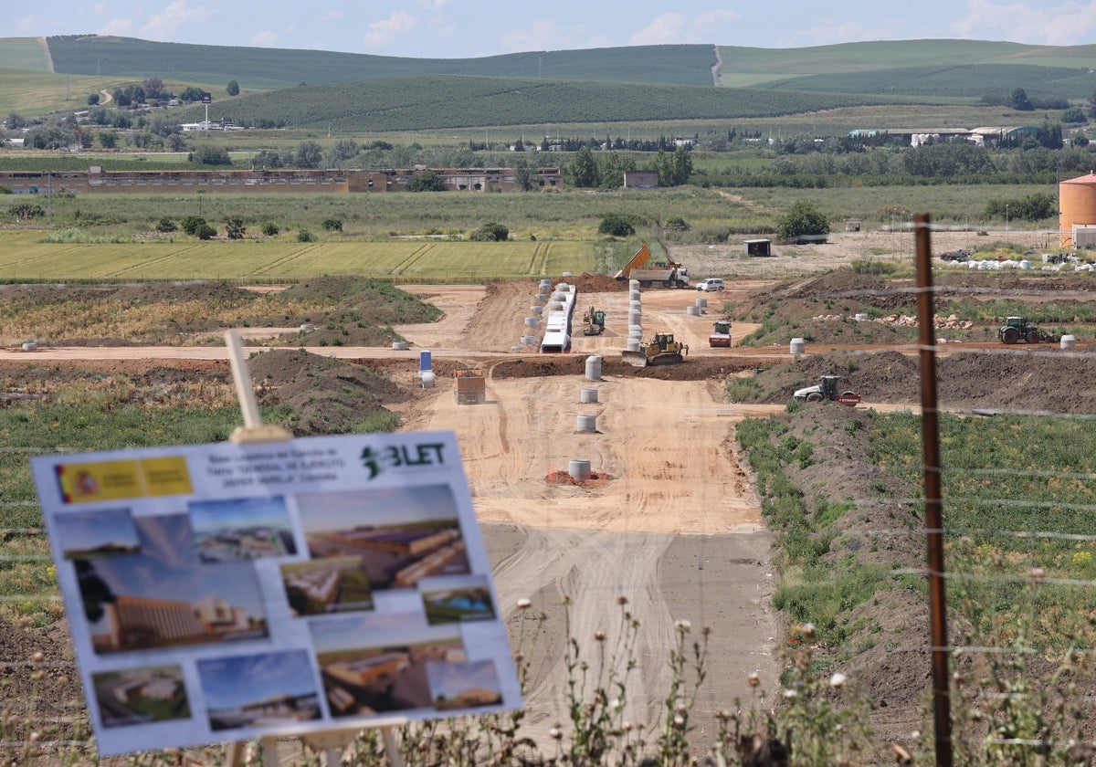 Obras de urbanización de la Base Logística del Ejército en la Rinconada