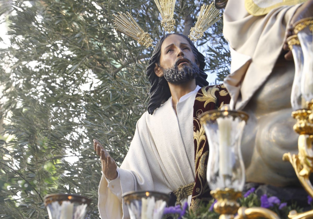 El Señor del Huerto, en su paso un Domingo de Ramos