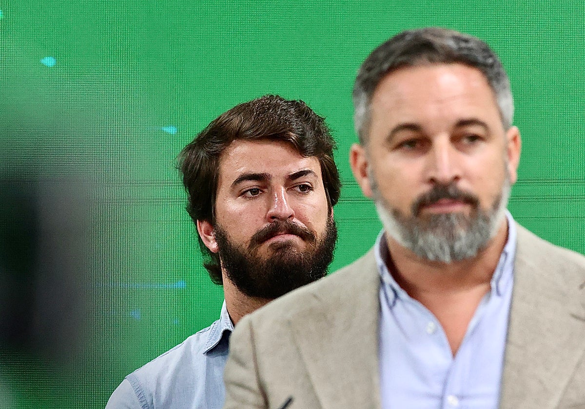 El presidente de Vox, Santiago Abascal, junto al vicepresidente de la Junta, Juan García Gallardo, en una imagen de archivo