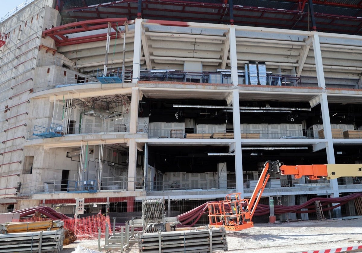 Imagen de las obras del pabellón Roig Arena de Valencia