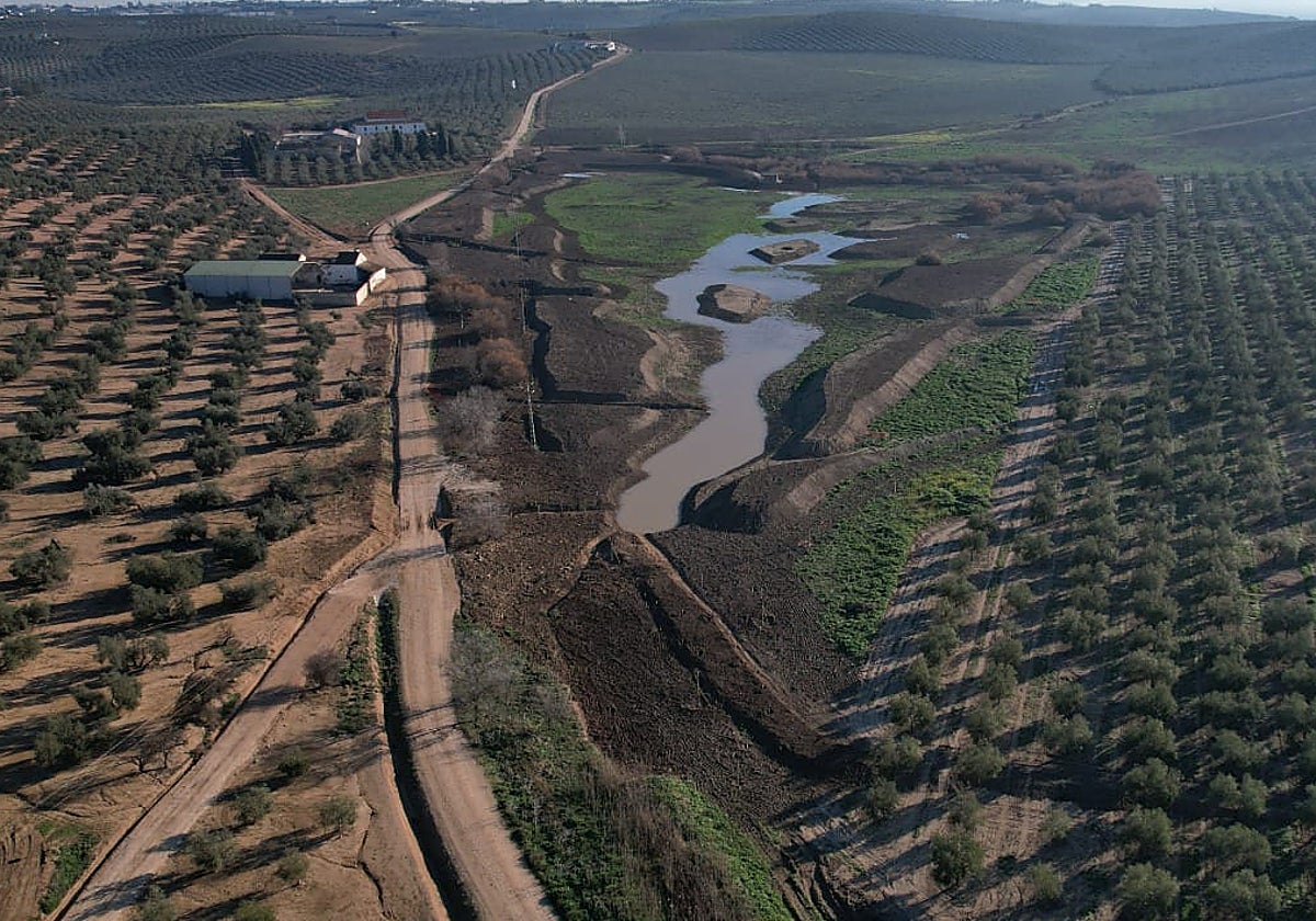 Una de las lagunas del Sur de Córdoba en una imagen aérea del pasado febrero