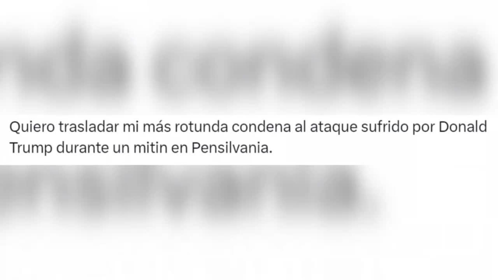 Sánchez condena el ataque a Trump: &quot;La violencia y el odio no tienen cabida en democracia&quot;