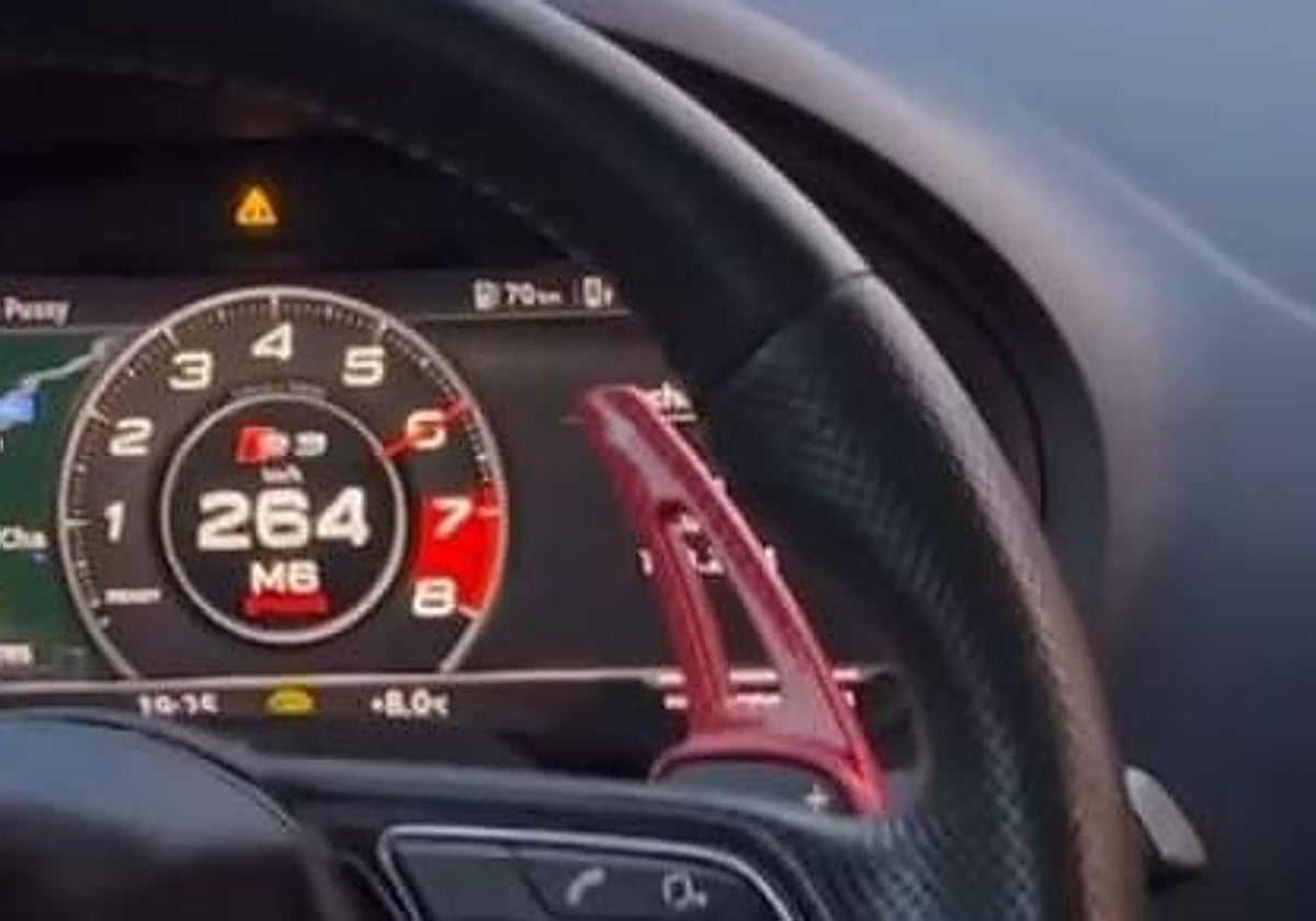 Imagen del velocímetro en el vídeo difundido en redes