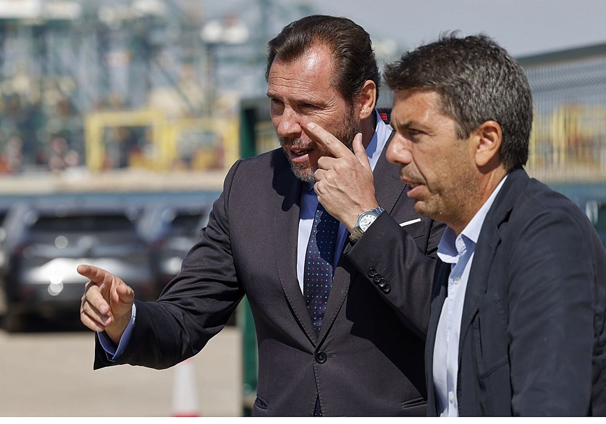 Imagen de Carlos Mazón y Óscar Puente tomada este lunes en Valencia