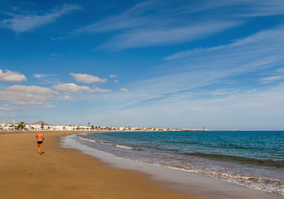 Playa de Guacimeta en foto de archivo