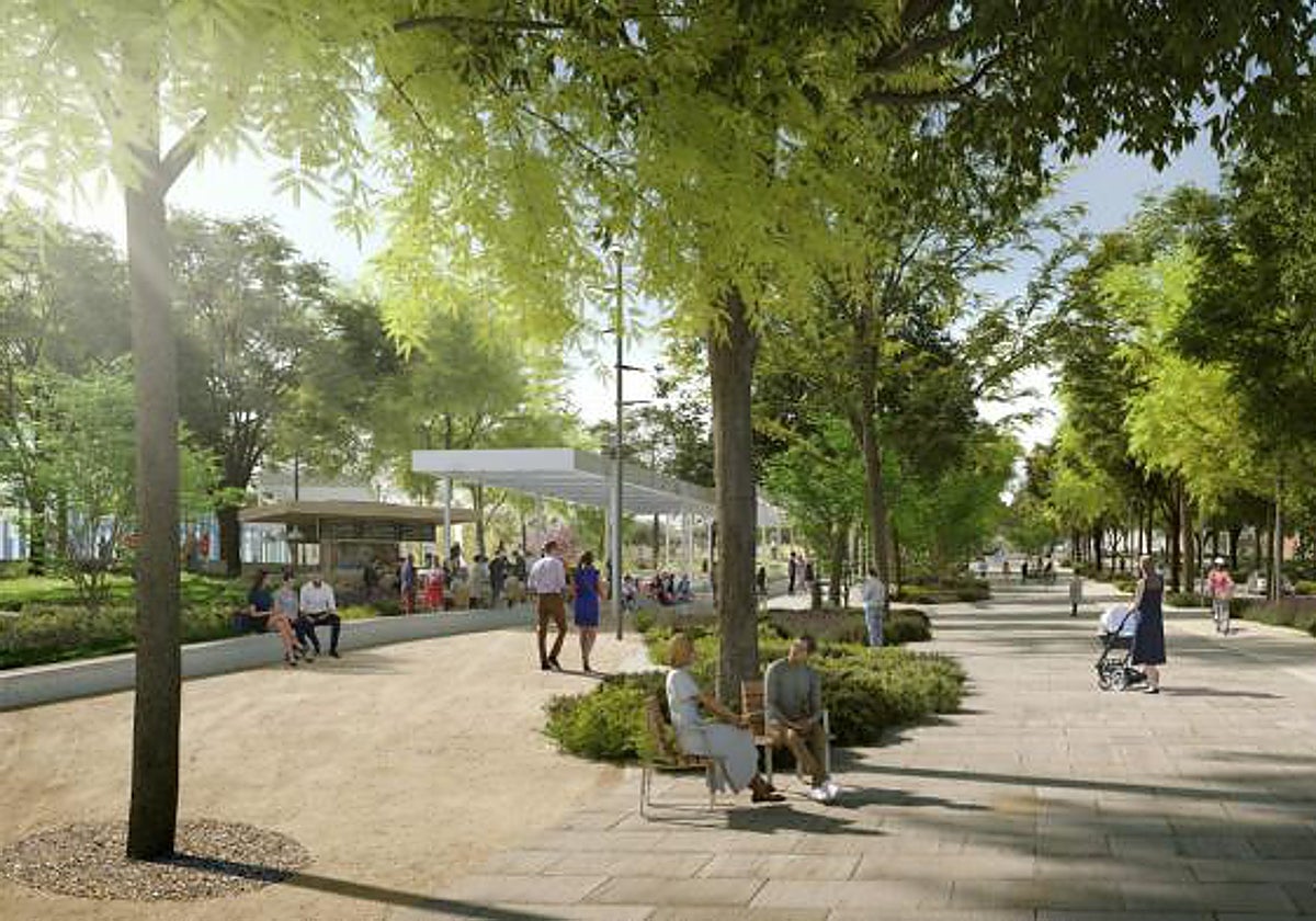 Simulación del futuro Paseo Verde del Suroeste