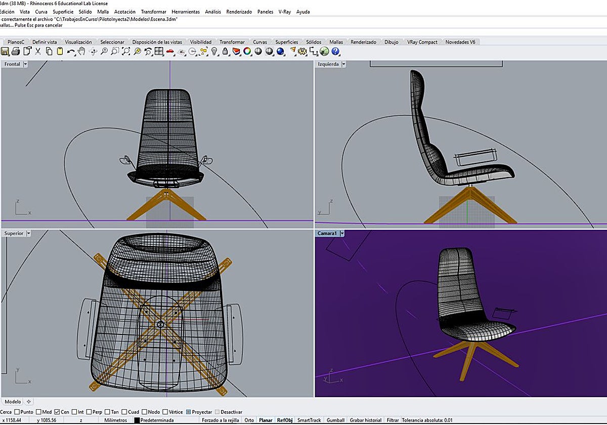 Diseños previos del prototipo virtual a partir del modelo físico