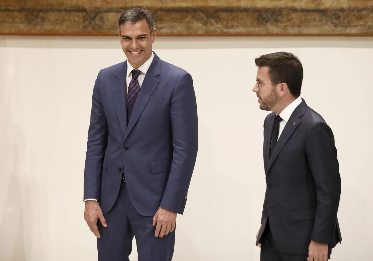 El presidente del Gobierno, Pedro Sánchez el presidente de la Generalitat, Pere Aragonès