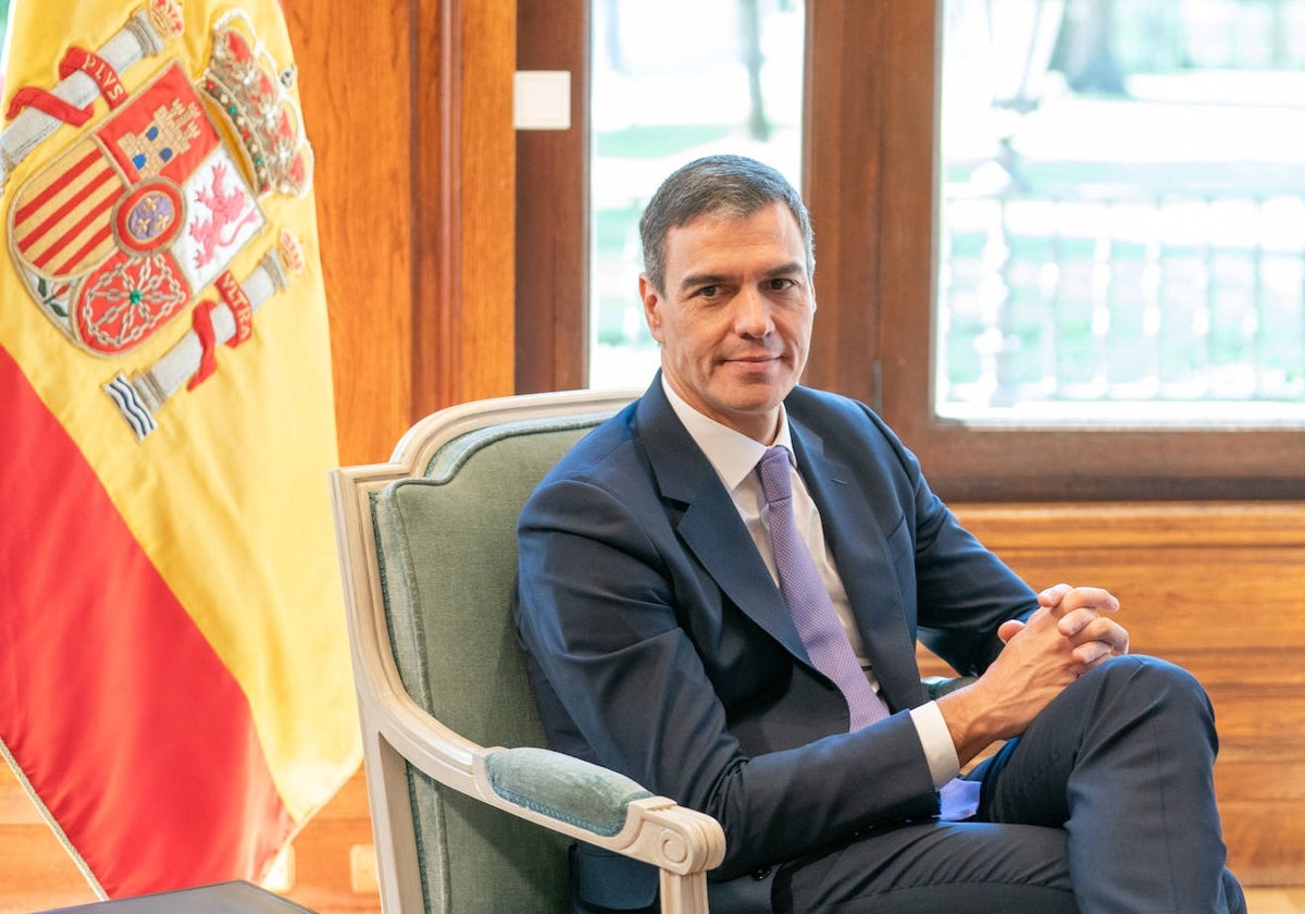 El presidente del Gobierno, Pedro Sánchez, en el Palacio de Ajuria Enea