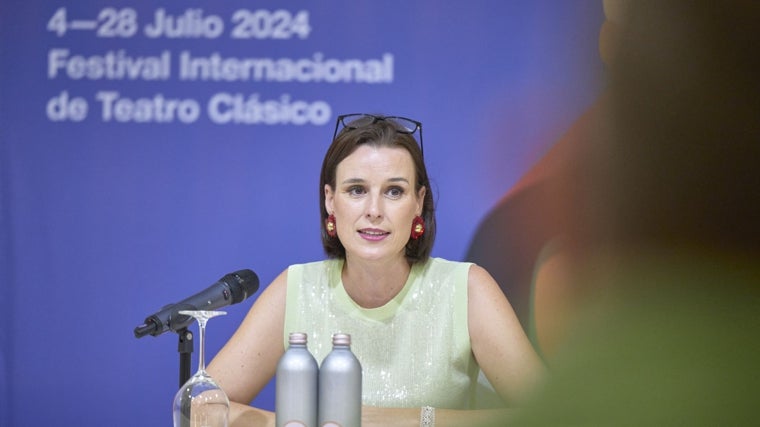 Irene Pardo durante la rueda de prensa para hacer balance del Festival de Teatro Clásico de Almagro