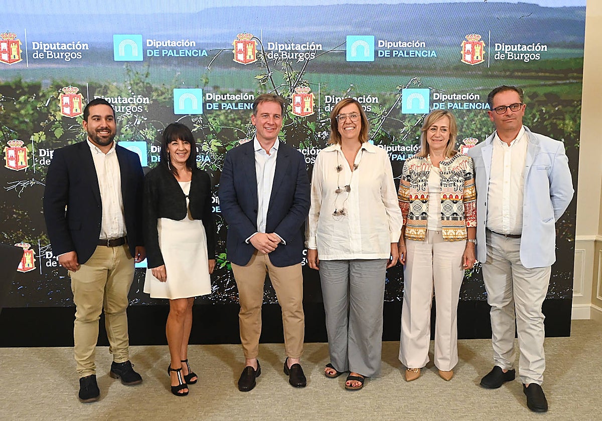 Los presidentes de las diputaciones de Burgos y Palencia, Borja Suárez y Ángeles Armisen, respectivamente, dan cuenta de la reunión entre ambas instituciones para la puesta en valor e impulso de la Ruta del Vino de Arlanza