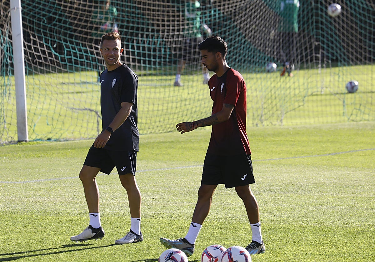 Calderón durante un entrenamiento con el Córdoba esta pretemporada