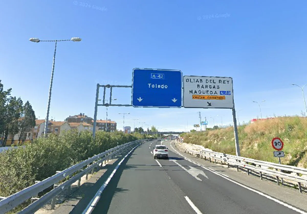 La autovía sentido Toledo a su paso por Olías del Reu