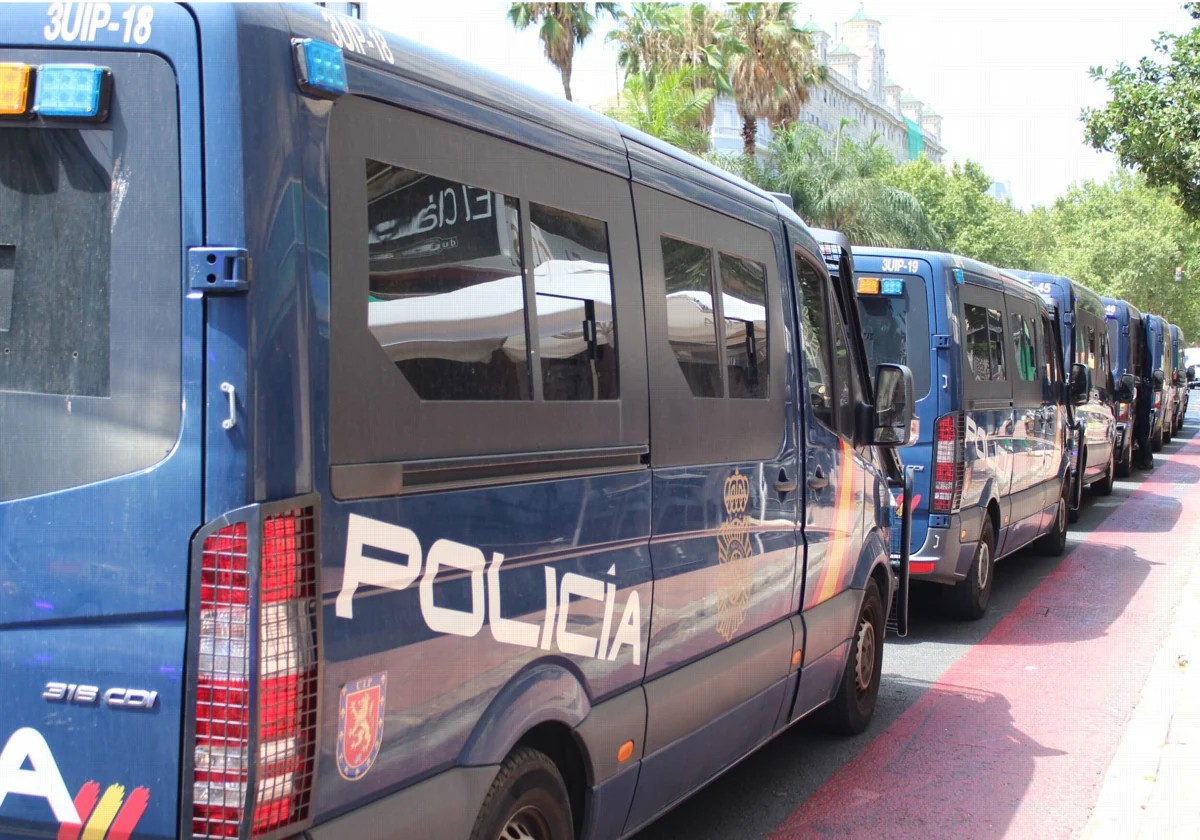 Imagen de un despliegue de un operativo de la Policía Nacional en el barrio de Campanar de Valencia