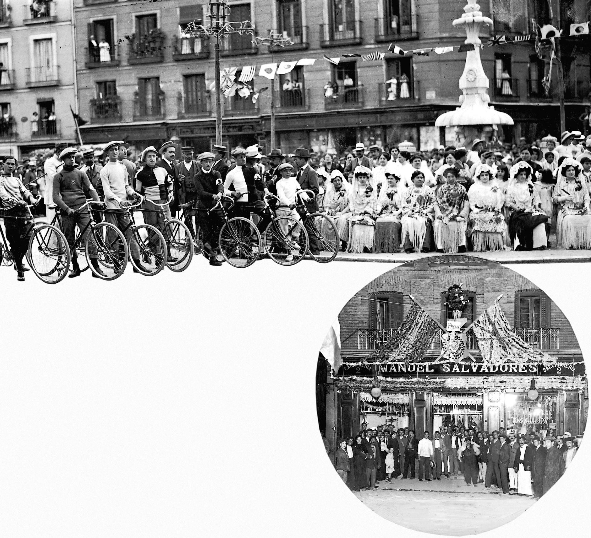 Señoritas de Embajadores presidiendo la carrera en 1913