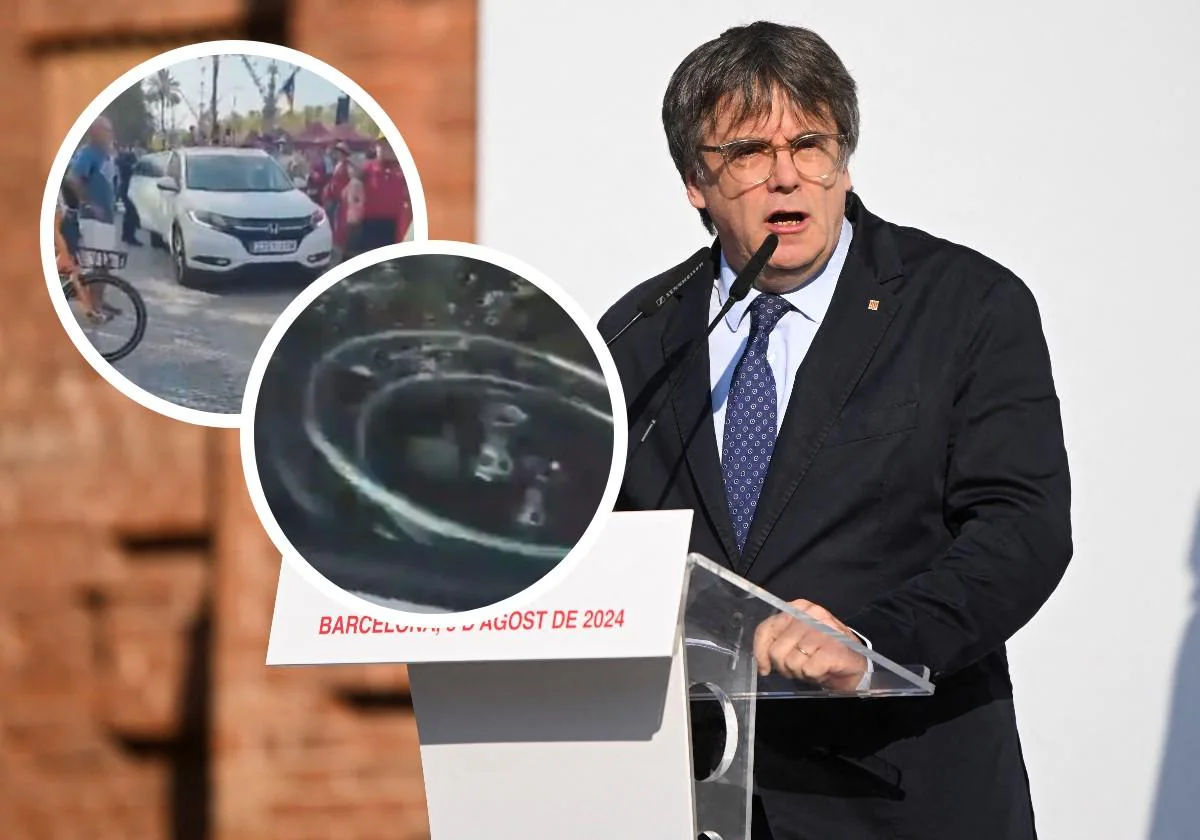 Puigdemont y el coche blanco en el que huyó