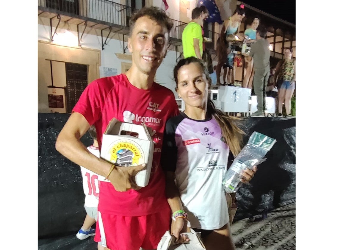 Abraham García y Queralt Criado, ganadores de la Carrera Nocturna Temblequeña