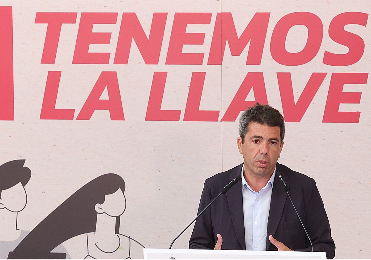 El presidente de la Generalitat Valenciana, Carlos Mazón, en un acto público este martes