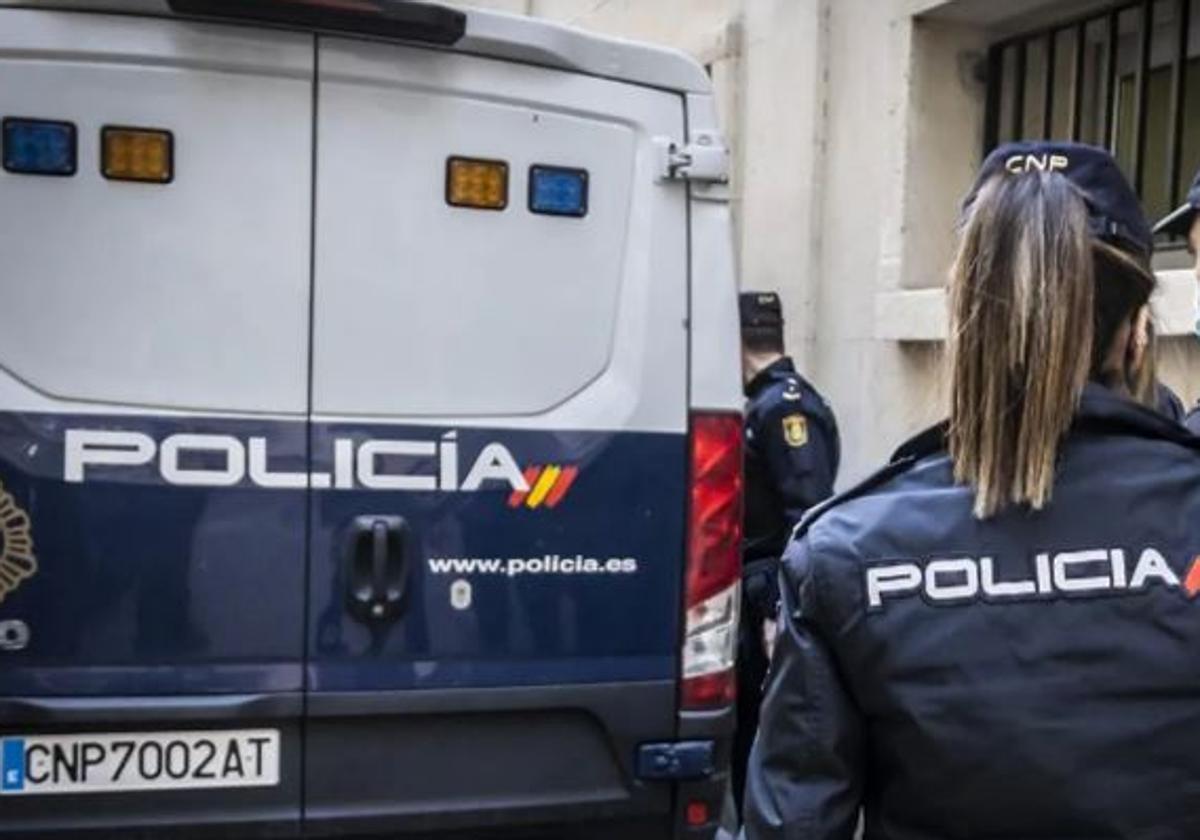 Imagen de recurso de varios agentes de la Policía Nacional junto a un furgón