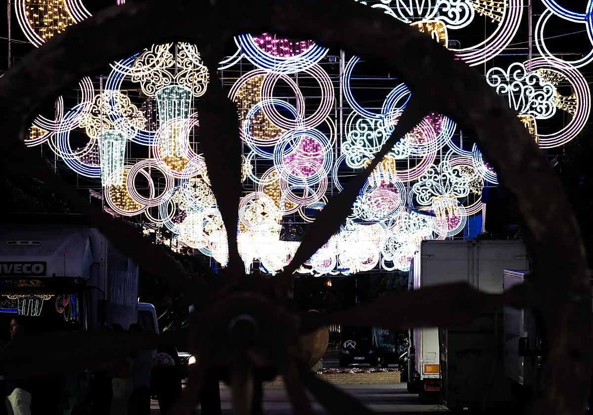 Prueba del alumbrado en el Real de Cortijo de Torres