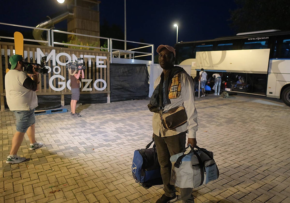 Un migrante a su llegada el mes pasado a Santiago