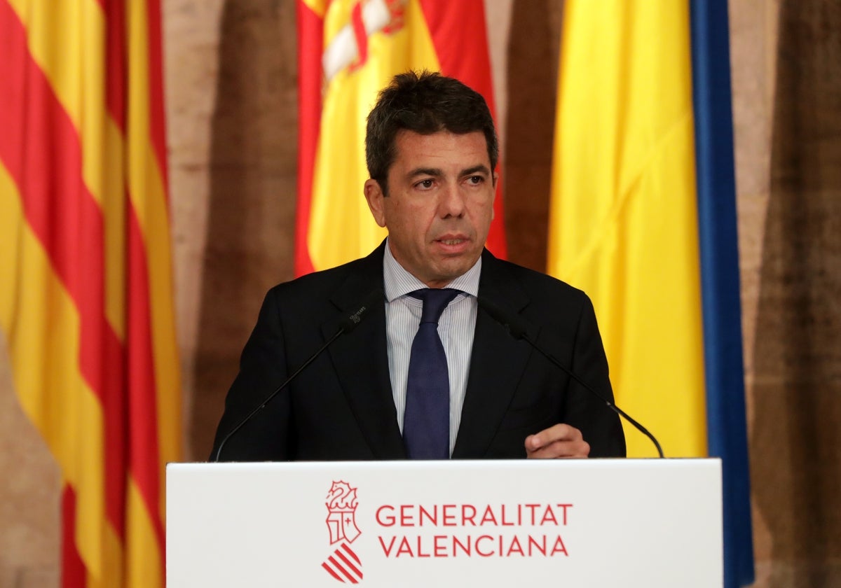 Imagen de archivo del presidente de la Generalitat Valenciana, Carlos Mazón