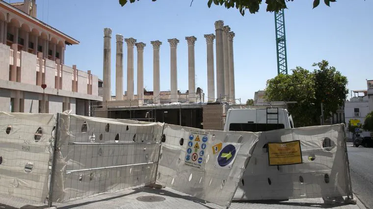 Imagen de la obras en el Templo Romano