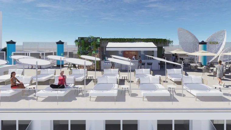 Proyecto conceptual de una terraza del nuevo hotel de Benidorm Villa España