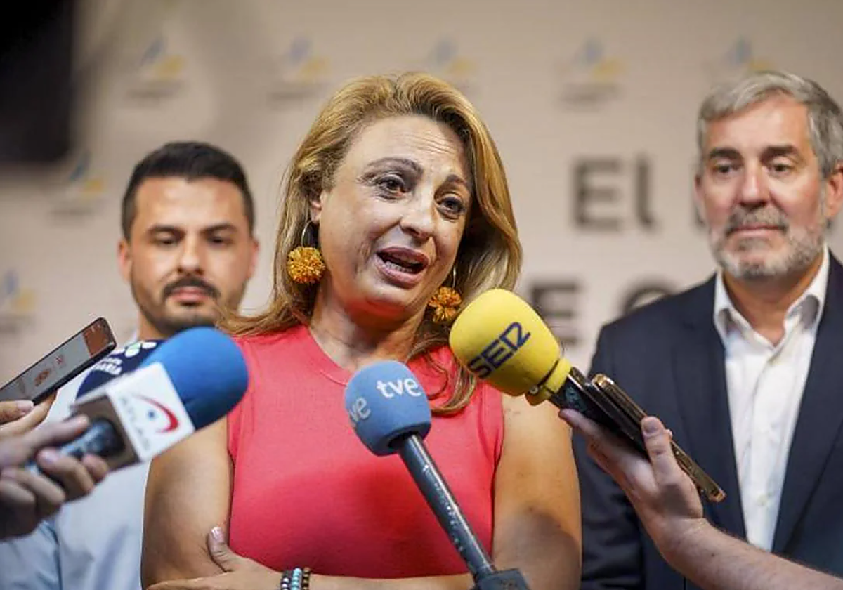 Cristina Valido interviene ante los medios de comunicación en foto de archivo