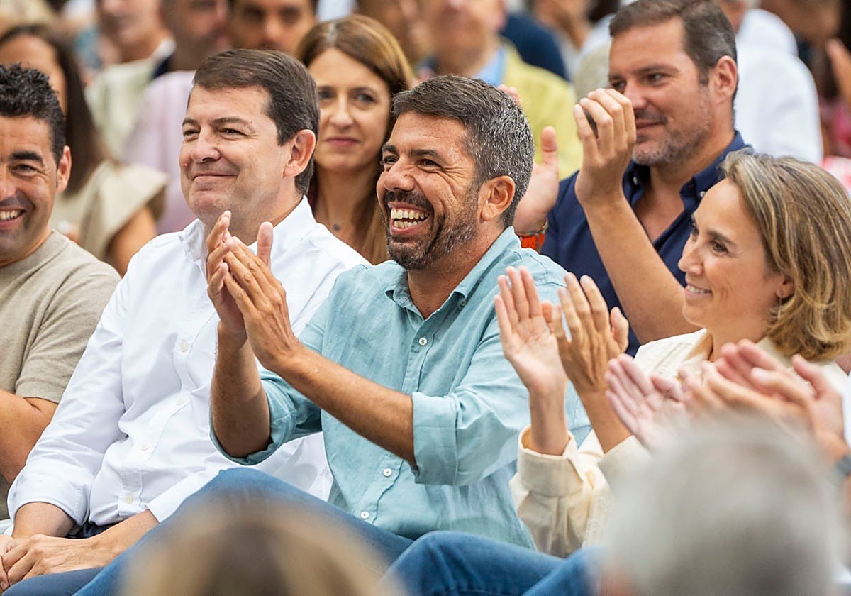 Imagen de Carlos Mazón en el acto del PP celebrado este sábado en Galicia
