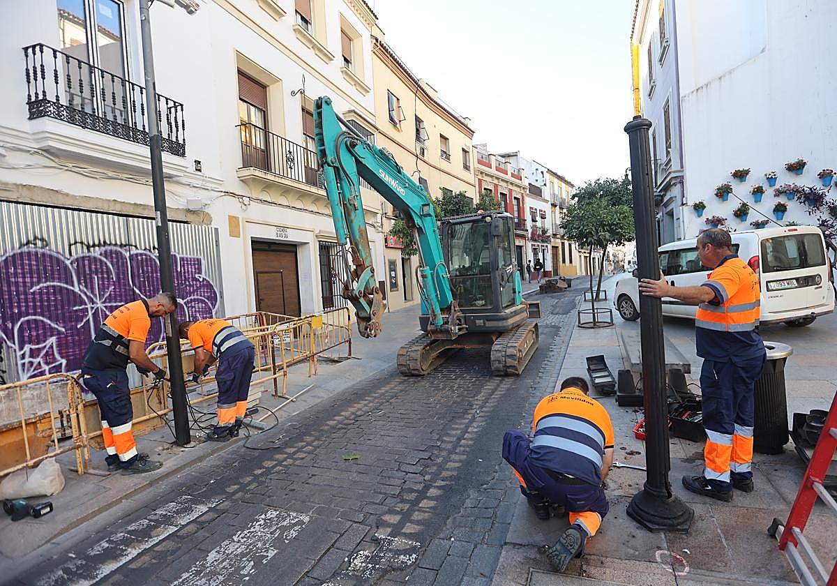 Imagen de Alfaros, esta mañana ya cortada para las obras