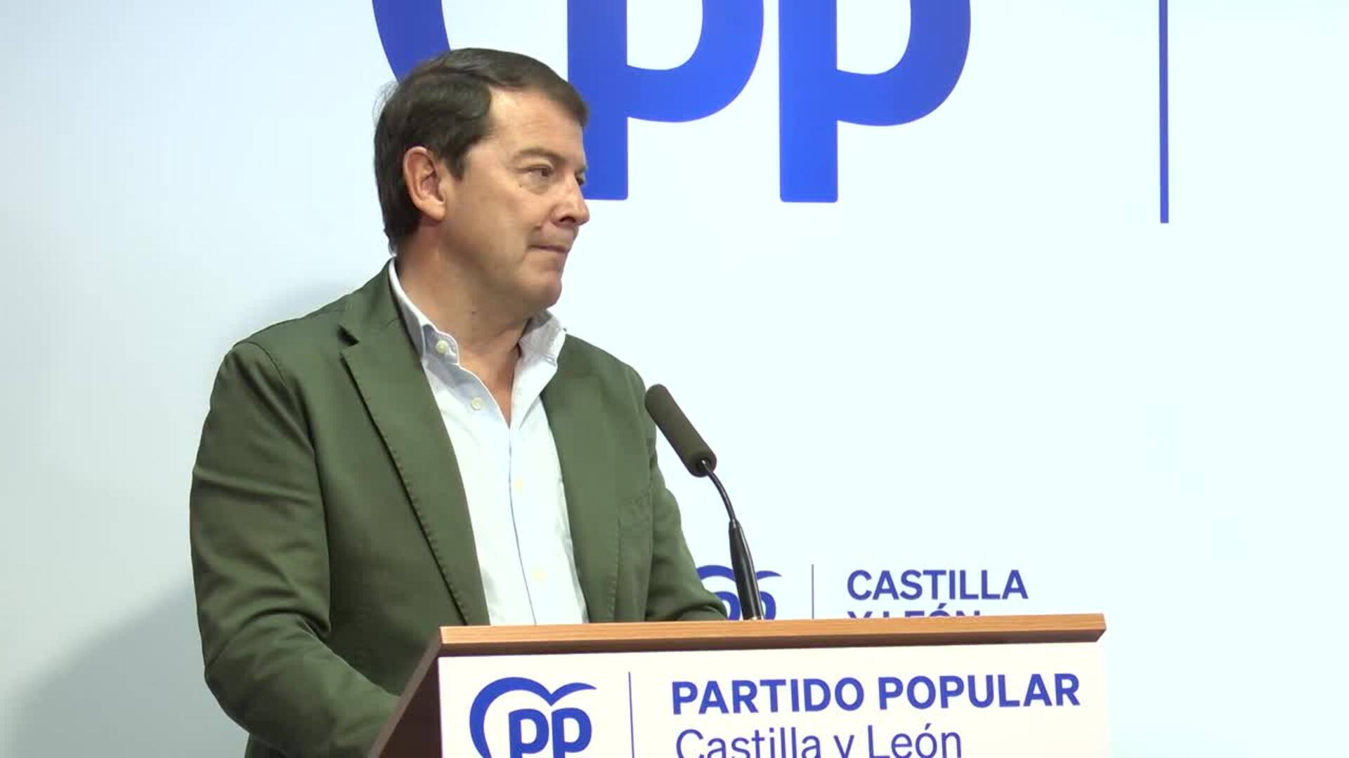 Mañueco ve &quot;indignante&quot; equiparar la fiscalidad diferenciada de Soria con el concierto catalán