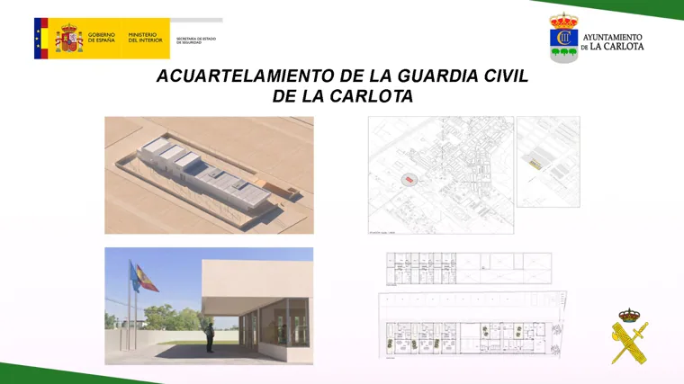 Imagen del plano del proyecto de creación del cuartel de la Guardia Civil en La Carlota