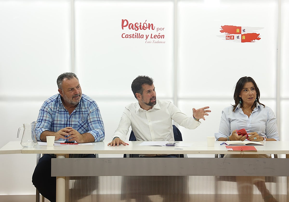 El secretario general del PSOE de Castilla y León, Luis Tudanca, durante la reunión de la Comisión Ejecutiva Autonómica